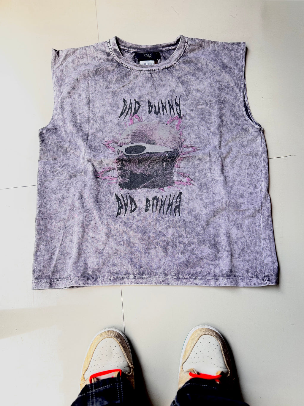 Bad Bunny Acid-Wash Boxy Fit Tanks – Distressed Vintage Streetwear Sleeveless Tanks