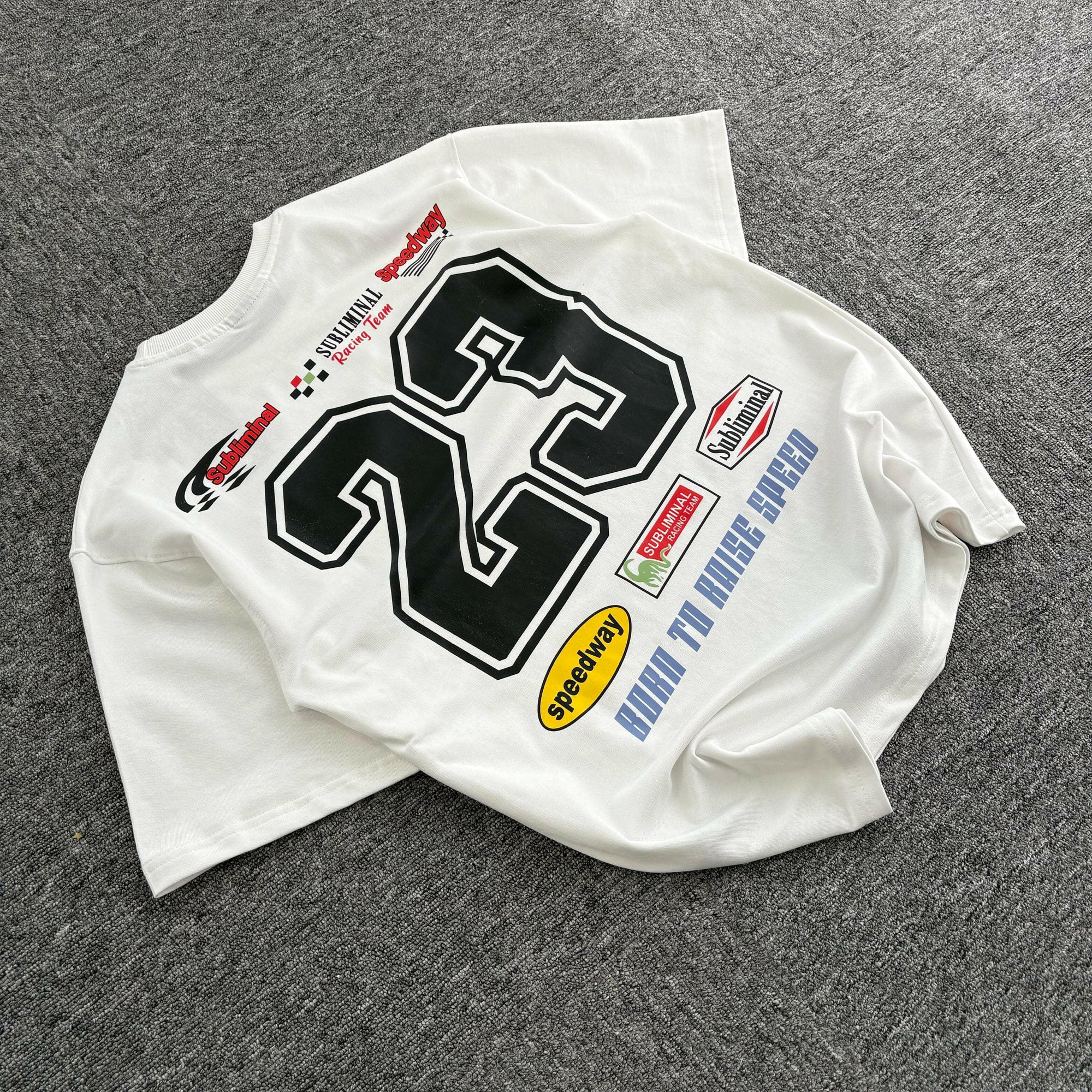 23 Speedway Racing Graphic - Bold White Edition Unisex Tee - PERFÝ