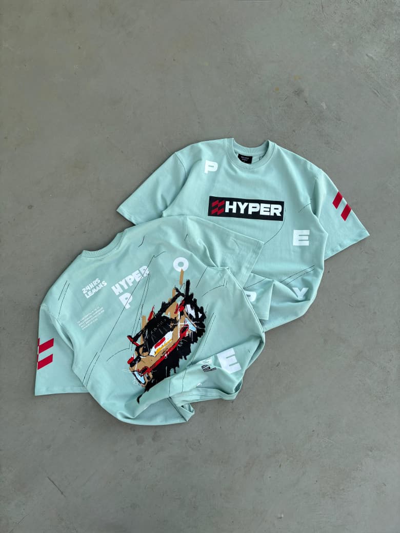 HYPER P Graphic Oversized T-Shirt – SKY BLUE