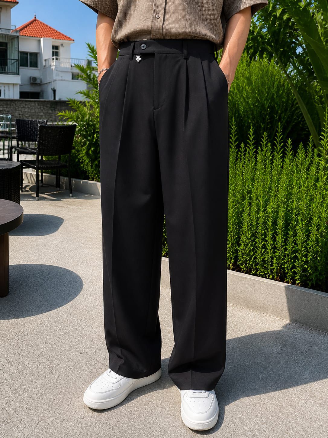 Korean Gurkha Pants - Smart Relaxed Fit Tailored Pants